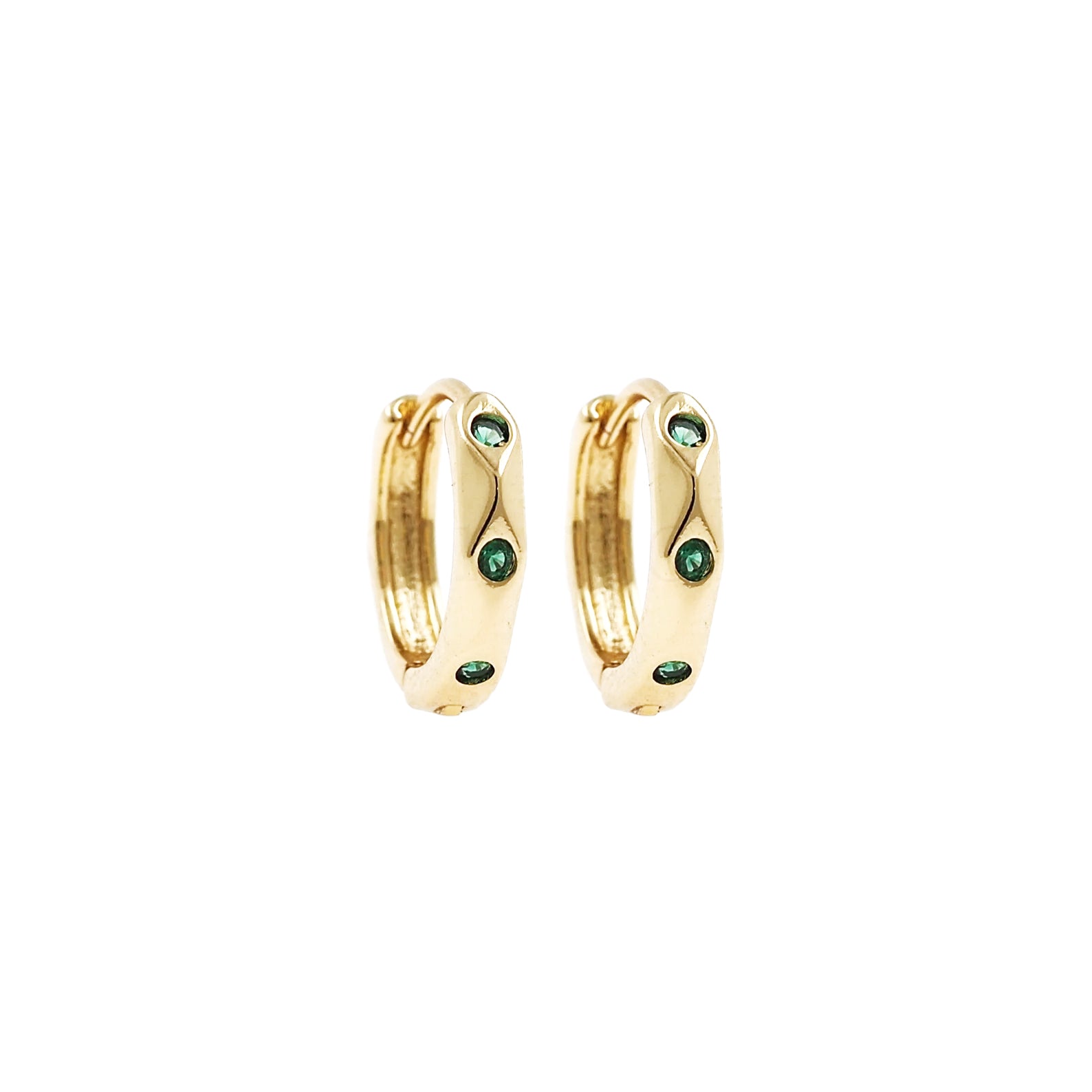 Green Small Hoops