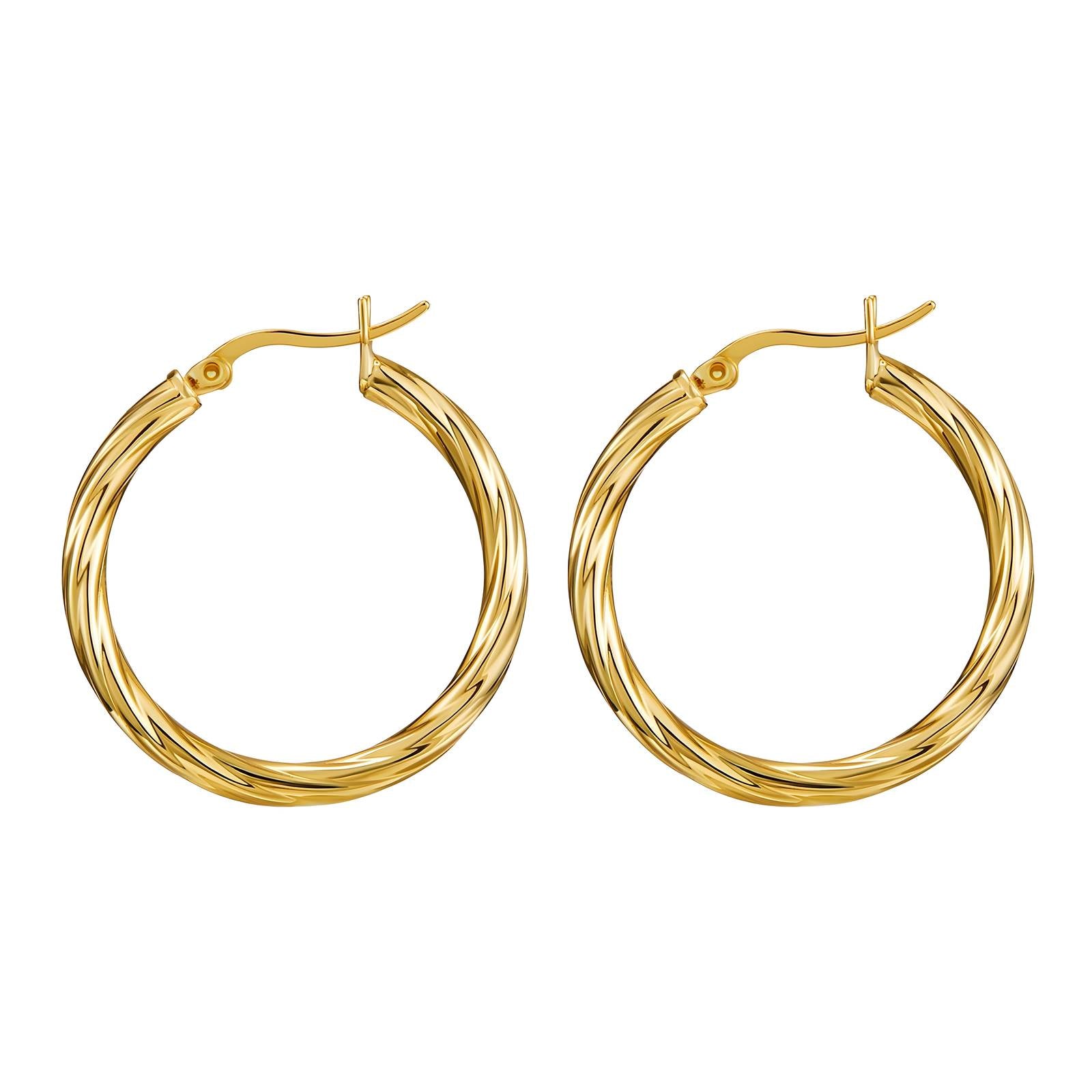 Gleaming Ribbon Hoops