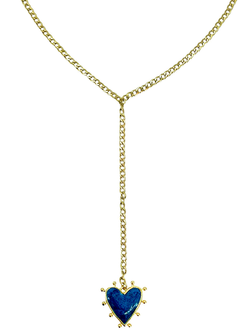 Blue Heart Lariat Pendant