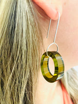 Aretes "Pico de Botella" Verde Olivo