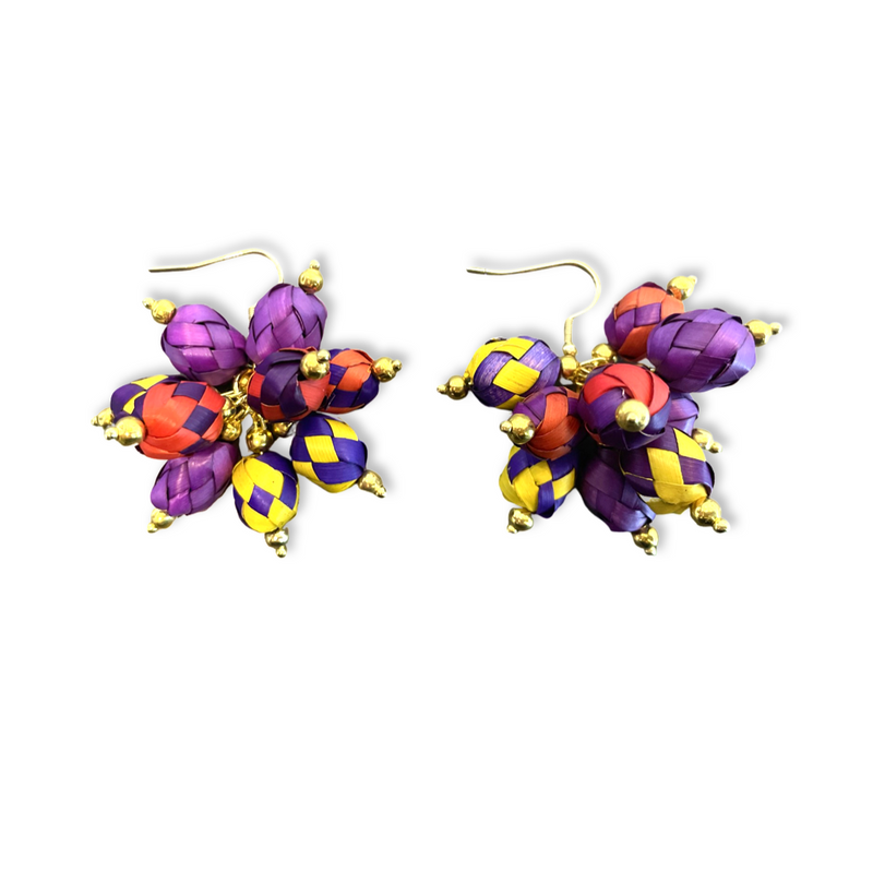 Purple Bouquet Earrings