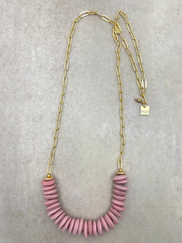 Pink Ashanti Long Statement Necklace