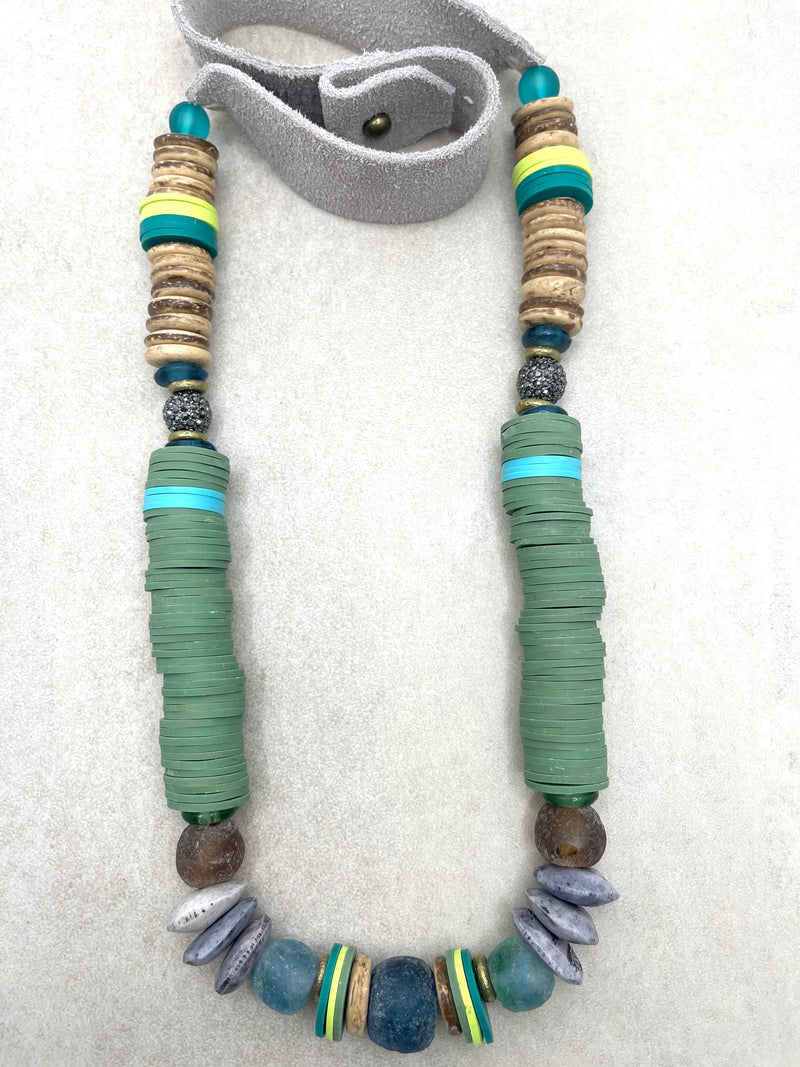 STACKED CLASSIC NECKLACE / GREEN