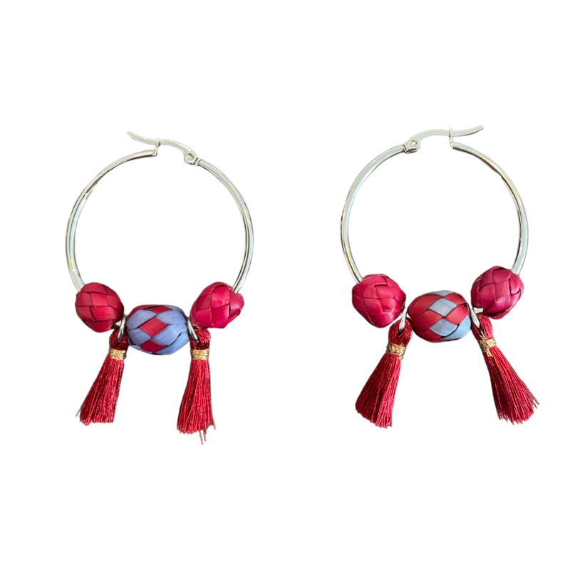 Endless Summer Palma Hoop Earrings - Red/Lavender