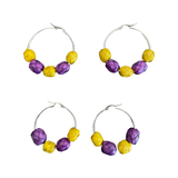 Endless Summer Palma Hoop Earrings - Yellow/Purple