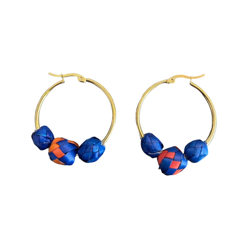Endless Summer Palma Hoop Earrings - Blue/Orange