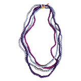 Layered Shades of Purple Palm Necklace