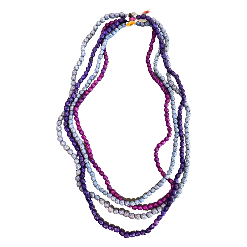 Layered Shades of Purple Palm Necklace