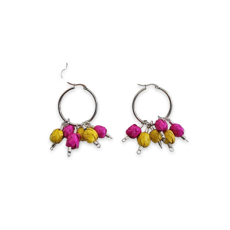 Yellow Pink Bouquet Hoops