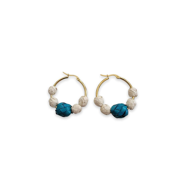 Blue Accent Hoops