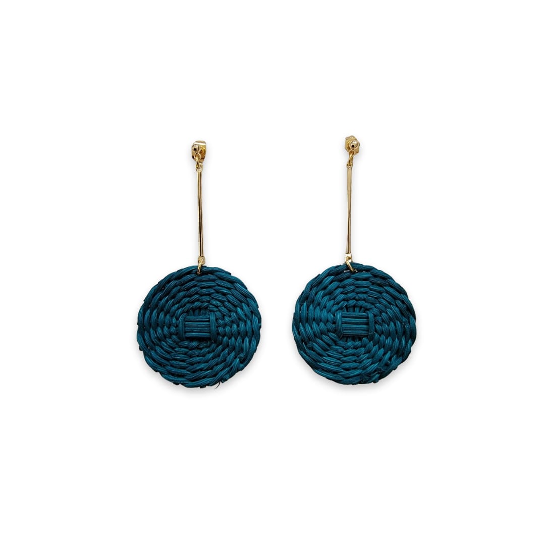 Blue Palmeras Pendant Earrings