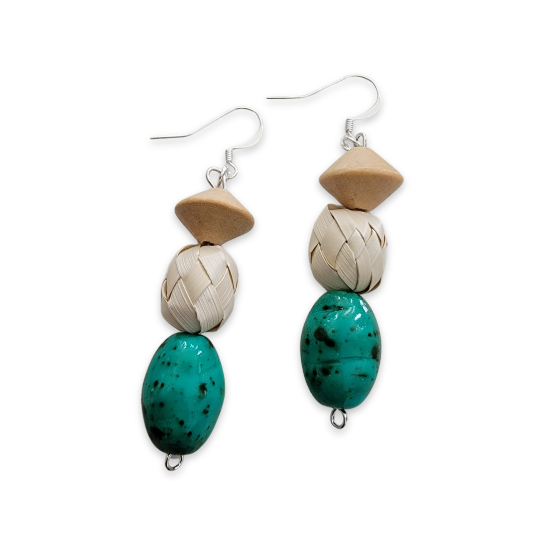 Green Smudge Earrings